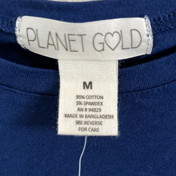 Planet gold long sleeve blue shirt medium - Picture 3 of 4
